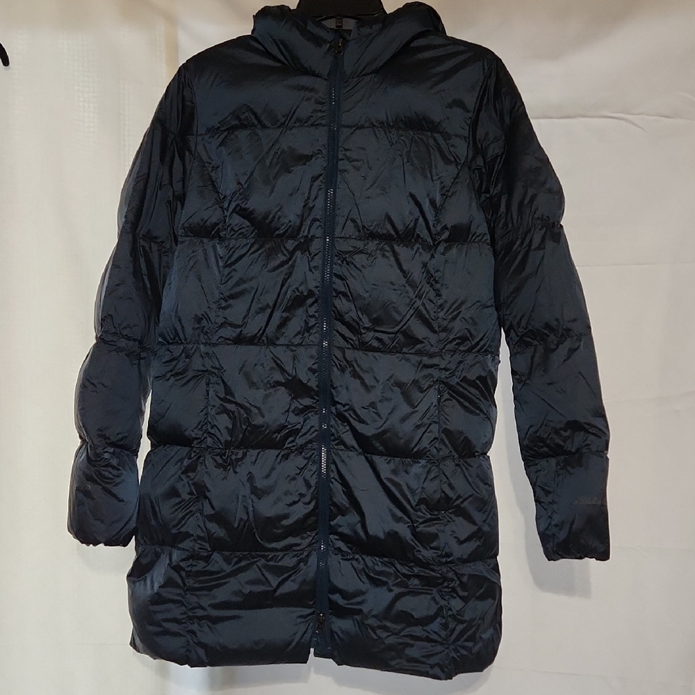 Eddie Bauer Womens Large 3/4 Length Dark Teal Down Coat